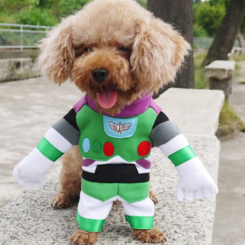 фото Собаки коты животные костюмы комбинезоны одежда для собак персонажи зеленый бежевый полиэстер костюм назначение зима хэллоуин Lightinthebox