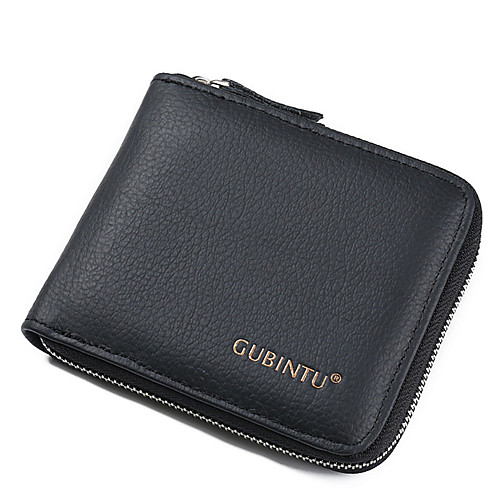 

Men's Nappa Leather / Cowhide Wallet Solid Color Black