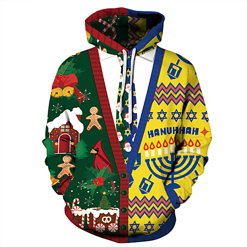 

Men's Casual / Christmas Hoodie - Print Rainbow US34 / UK34 / EU42