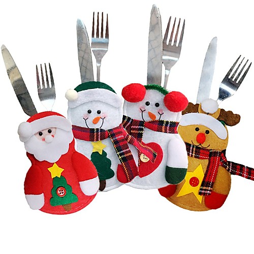 

Рождество столовые приборы стол мешок столовые приборы карманный нож посуда сумка Санта-Клаус обеденный стол украшения дома
