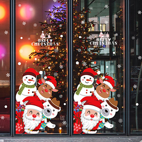 фото Рождество прекрасный снеговик старик оконная пленка&amp;усилитель; наклейки украшения с рисунком / рождественские праздники / характер пвх (поливинилхлорид) наклейка окна / дверная наклейка / Lightinthebox