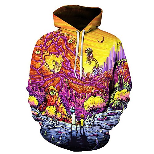 

Men's Casual / Basic Hoodie - 3D Orange US32 / UK32 / EU40