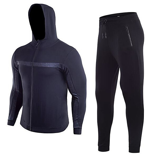 

Men's 2-Piece Full Zip Cotton Tracksuit Sweatsuit Jogging Suit 2pcs Running Fitness Jogging Thermal / Warm Breathable Sportswear Clothing Suit Long Sleeve Activewear Stretchy