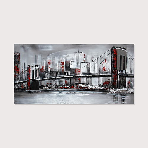 

Oil Painting Hand Painted - Abstract Landscape Modern Rolled Canvas