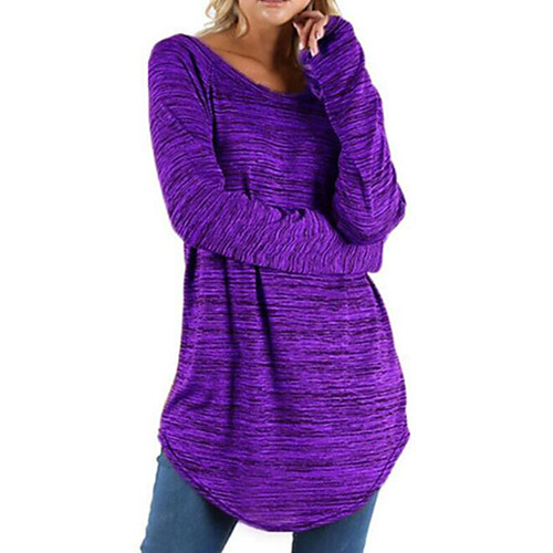 

Жен. Однотонный Длинный рукав Кардиган Зима Черный / Винный / Лиловый S / M / L