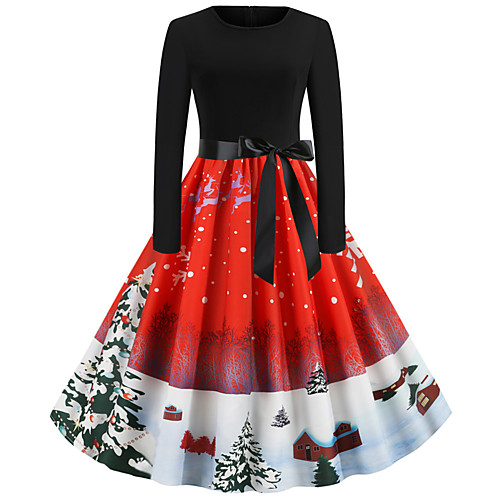 

Audrey Hepburn Dress Adults' Women's Retro Vintage Christmas Christmas Festival / Holiday Polyester Black Women's Carnival Costumes