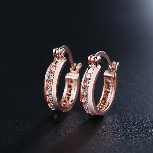 

Women's Hoop Earrings Hollow Out Precious Fashion Silver Plated Gold Plated Earrings Jewelry Rose Gold / White / Purple For Party Daily Street 1 Pair