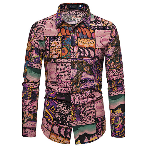 

Men's Party Boho Shirt - Geometric / Galaxy Print Gray