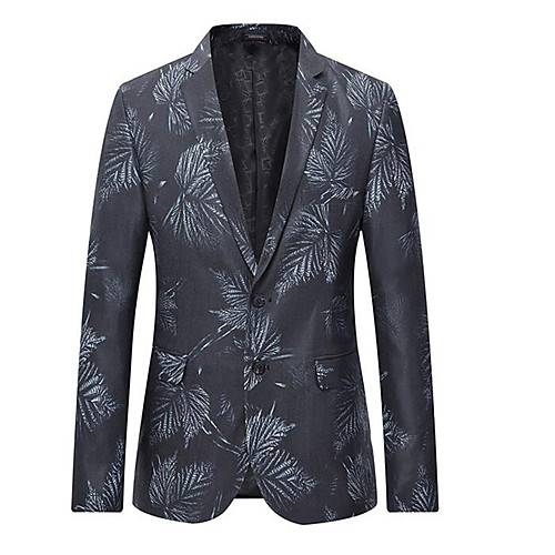 

Men's Suits, Solid Colored Shirt Collar Polyester Navy Blue