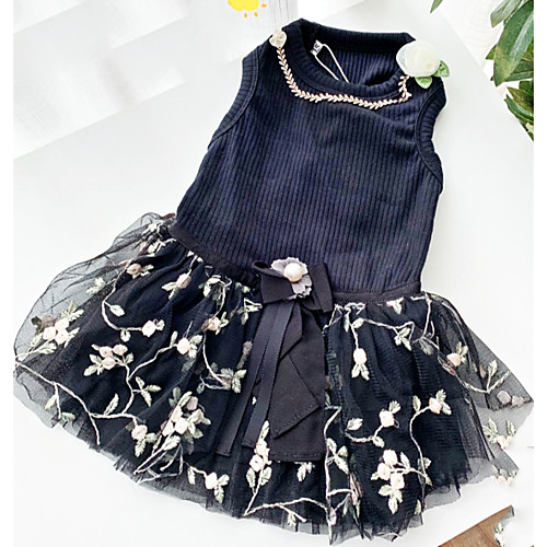 фото Собаки коты животные платья одежда для собак принцесса черный полиэстер костюм назначение лето юбки и платья Lightinthebox