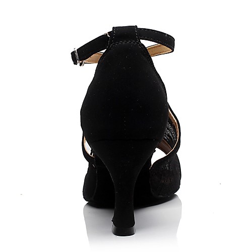 фото Жен. танцевальная обувь кружева обувь для латины планка на каблуках толстая каблук персонализируемая черный Lightinthebox