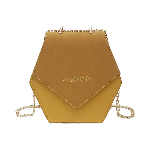 

Women's Chain Polyester / PU Crossbody Bag Solid Color Black / Yellow / Blushing Pink