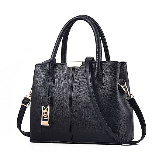

Women's PU Top Handle Bag Solid Color Black / Wine / Beige