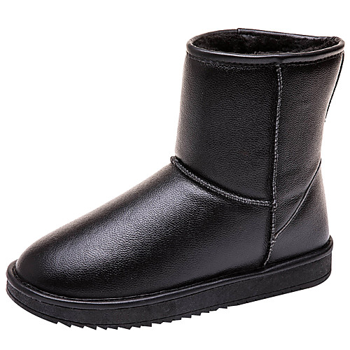 

Универсальные Ботинки На плоской подошве Круглый носок Наппа Leather Сапоги до середины икры Зима Черный / Коричневый