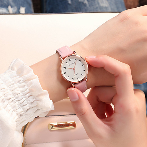 

Women's Quartz Watches Fashion Black Brown Green PU Leather Quartz Black Blushing Pink Brown Casual Watch 1 pc Analog One Year Battery Life / Stainless Steel