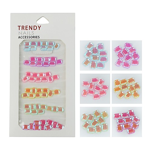 

160 pcs Mixed Color Nail Art Rhinestones Flat Shaped Diamond Teardrop Rectangle Glass Colorful Crystal Stones for 3D Nail Decorations