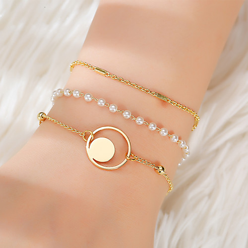 

3pcs Women's Vintage Bracelet Bracelet Classic Lucky Simple Trendy Fashion Cute Elegant Alloy Bracelet Jewelry Gold For Gift Date Birthday Beach Festival