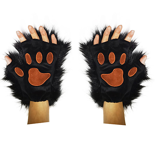 фото Кошка перчатки товары для хэллоуина муж. перчатки хэллоуин хэллоуин фестиваль / праздник ткань черный / коричневый / черныйи темно-серый муж. жен. карнавальные костюмы Lightinthebox