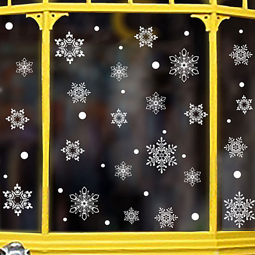 

рождественская снежинка оконная пленка&усилитель; наклейки украшения мультфильм / рождество геометрические / цветы / цветочные / праздник пвх (поливинилхлорид) стикер окна / дверная наклейка /