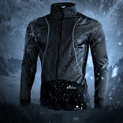 

Nuckily Men's Long Sleeve Cycling Jacket Winter Fleece Polyester Red Blue Black Bike Winter Fleece Jacket Top Mountain Bike MTB Road Bike Cycling Thermal / Warm Waterproof Windproof Sports Clothing