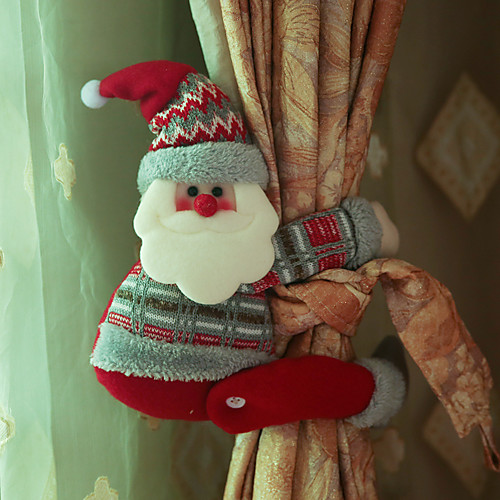 

красивый мультфильм кукла занавес пряжки санта клаус снеговик лось в форме занавеса подставка декоративная