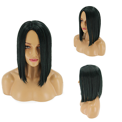 

Synthetic Wig Straight Rihanna Bob Side Part Wig Medium Length Black#1B Synthetic Hair 14 inch Women's Party Classic Synthetic Black / African American Wig / For Black Women