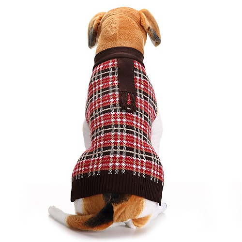 фото Собаки свитера одежда для собак в клетку красный синий акриловые волокна костюм назначение корги гончая шиба-ину зима универсальные на каждый день английский Lightinthebox