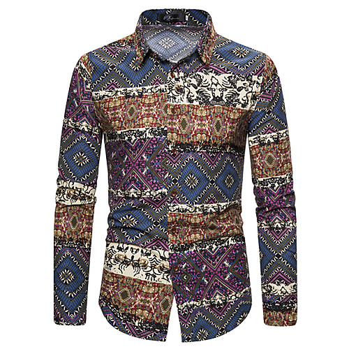 

Men's Party Boho Shirt - Geometric / Galaxy Print Gray