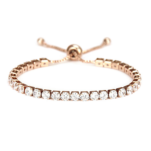 

Women's AAA Cubic Zirconia Tennis Bracelet Classic Vertical / Gold bar Sweet Alloy Bracelet Jewelry Rose Gold / Silver For Daily