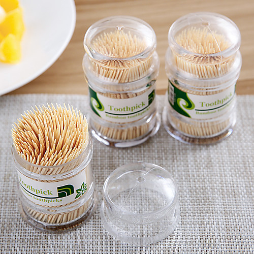 

300pcs Toothpicks Natural Double Head Bamboo Toothpicks Home with Toothpick Box