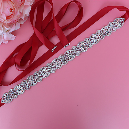 

Satin / Tulle Wedding / Party / Evening Sash With Imitation Pearl / Appliques / Belt Women's Sashes