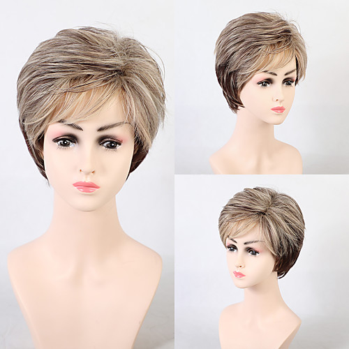 

Synthetic Wig Ombre Straight Natural Straight Pixie Cut With Bangs Wig Ombre Short Medium Brown / Strawberry Blonde Synthetic Hair 10 inch Women's Women Synthetic Fashion Brown Ombre