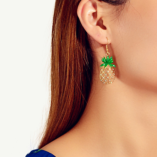 

Women's Hoop Earrings Earrings Pear Cut Pineapple Fruit Artistic Rustic Korean Sweet Boho Earrings Jewelry Gold For Party Gift Stage Holiday Club 1 Pair