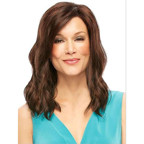 

Synthetic Wig Curly Layered Haircut Wig Medium Length Brown / Burgundy Synthetic Hair 46-50 inch Women's New Arrival Brown