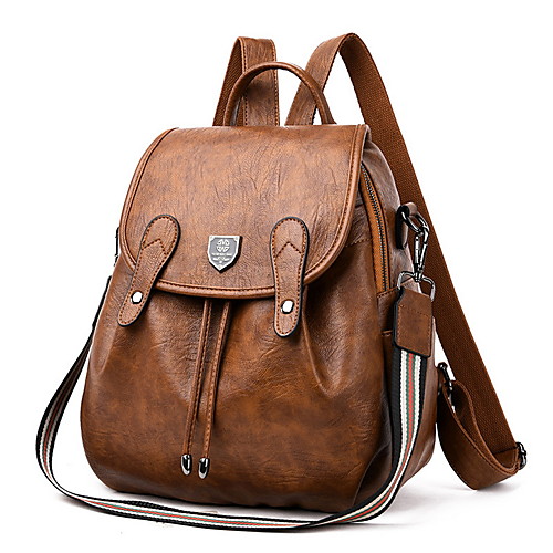 

Adjustable Cowhide Zipper Commuter Backpack Daily Black / Brown / Wine / Fall & Winter