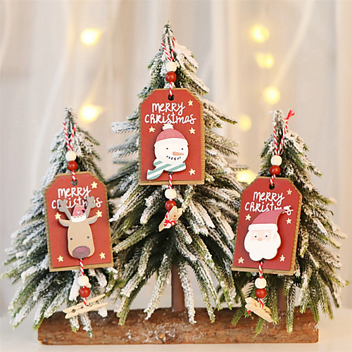 

3 шт. Поделки рождественская елка кулон украшения деревянные поделки на рождественскую вечеринку детям подарок