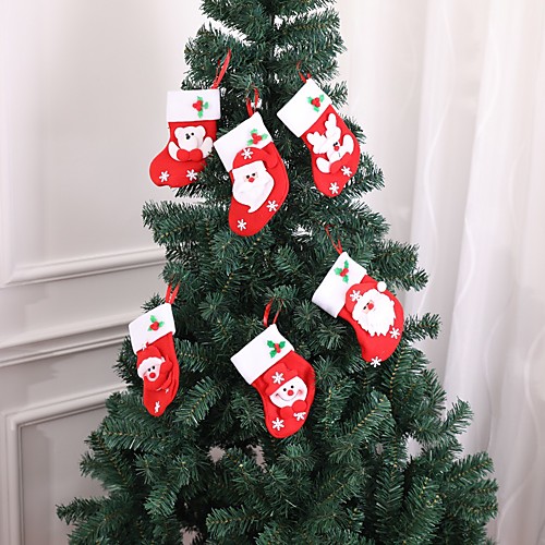 

Рождественский подарок сумки висит дерево вечеринка елка украшения носки чулки санта
