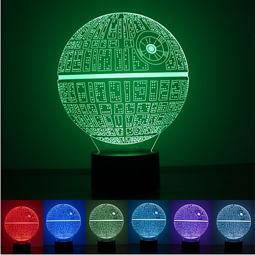 

1Pcs The Force Awakens Multi-Colored Death Star Table Lamp 3D Death Star Bulbing Light For Star Wars Fans