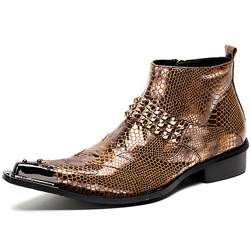 

Муж. Fashion Boots Наппа Leather Зима / Наступила зима На каждый день / Английский Ботинки Нескользкий Ботинки Черный / Золотой / Для вечеринки / ужина