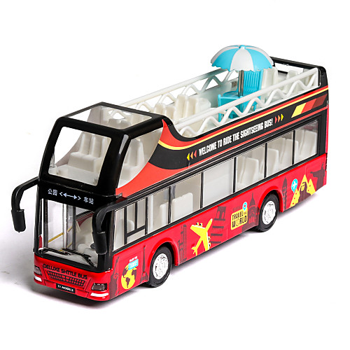 

1:32 Toy Car Bus Transporter Truck Double-decker Bus Bus Glow Exquisite Parent-Child Interaction Zinc Alloy Rubber All Boys and Girls