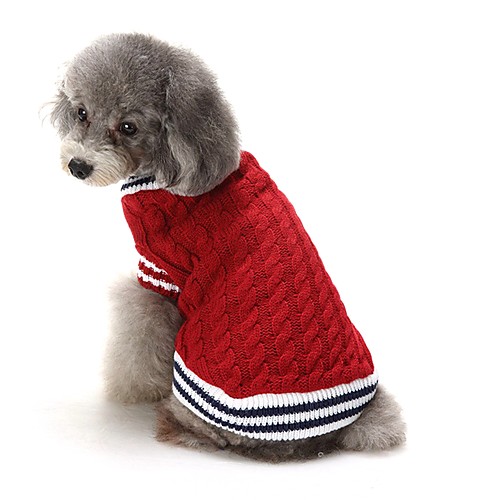 

Dogs Sweater Winter Dog Clothes Red Blue Costume Corgi Beagle Shiba Inu Acrylic Fibers Solid Colored Casual / Daily British XS S M L XL XXL