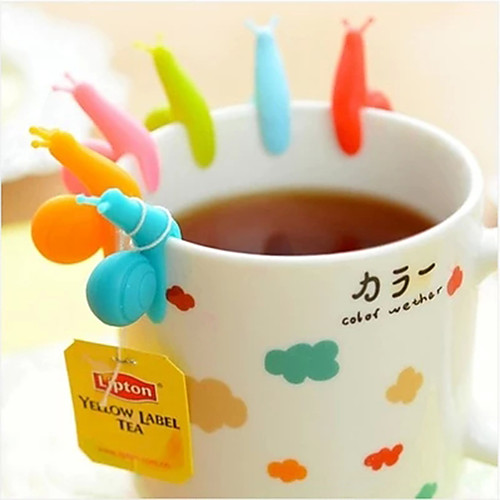 

милые конфеты цвета 6 шт. / компл. улитка форма силикон для кружки чашка чай в пакетиках чай