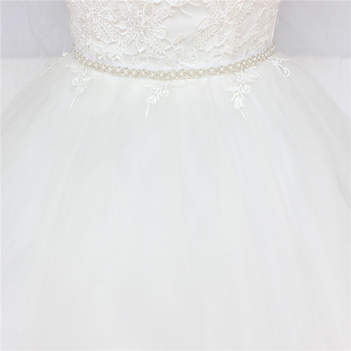 

Satin / Tulle Wedding / Party / Evening Sash With Imitation Pearl / Appliques / Belt Women's Sashes