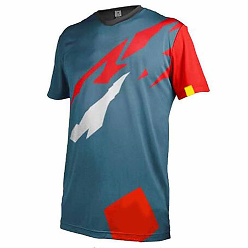 

21Grams Men's Short Sleeve Cycling Jersey Dirt Bike Jersey BlueOrange BlueYellow Bike Jersey Top Mountain Bike MTB Road Bike Cycling UV Resistant Breathable Quick Dry Sports Winter 100% Polyester