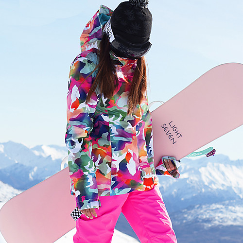 фото Gsou snow жен. лыжная куртка и брюки зимние виды спорта лыжные очки лыжи зимние виды спорта полиэфир наборы одежды одежда для катания на лыжах / зима / камуфляж lightinthebox