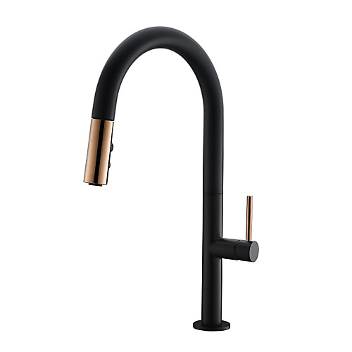 

Faucet Set - Waterfall / Rain Shower / Pullout Spray Painted Finishes / Black Free Standing Single Handle One HoleBath Taps