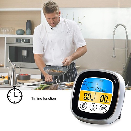 

светодиодный сенсорный экран цифровой Bluetooth приготовления мяса термометр с датчиком температуры из нержавеющей стали для мяса индейки барбекю гриль курица