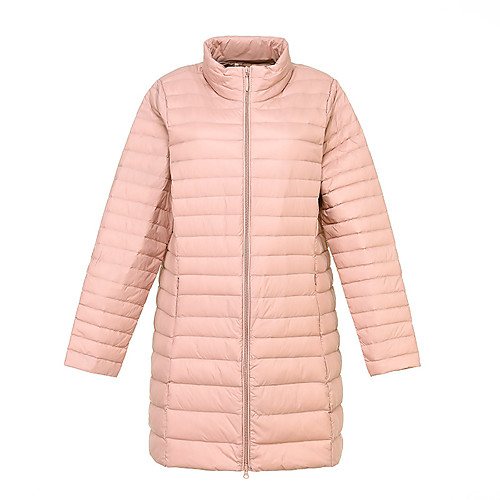 

Жен. Однотонный Длинная Пуховик, Нейлон Черный / Винный / Белый L / XL / XXL