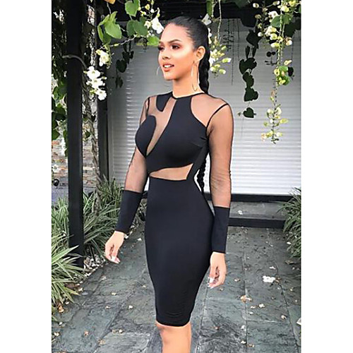 

Women's Wine Blue Dress Basic Bar Bodycon Solid Colored S M Slim