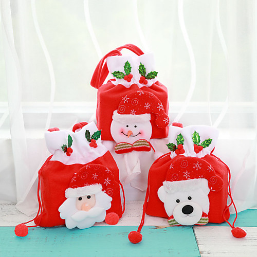 

новогодние рождественские подарки санта клаус снеговик конфеты сумки висит сумка с рождеством хранения